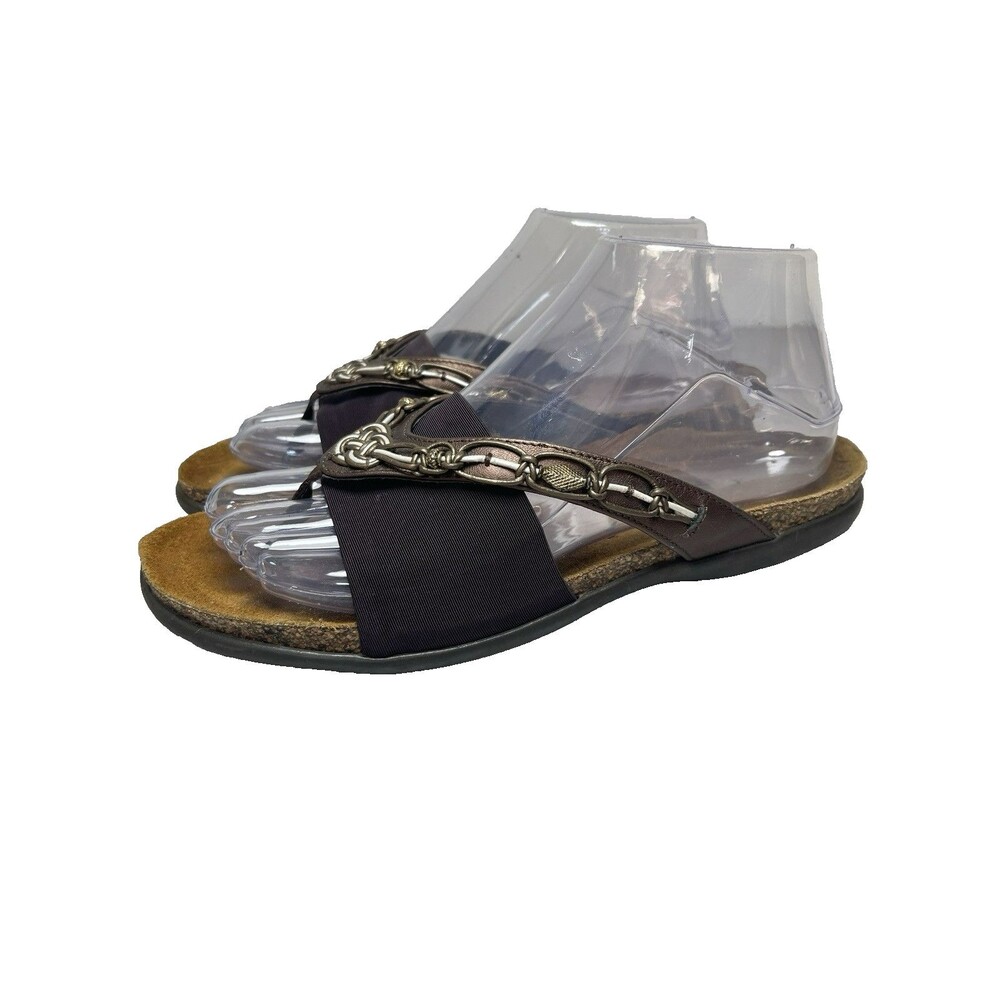 Naot Jennifer Flat Sandals Elastic Panel Toe Loop Comfort Womens 39 / US 8